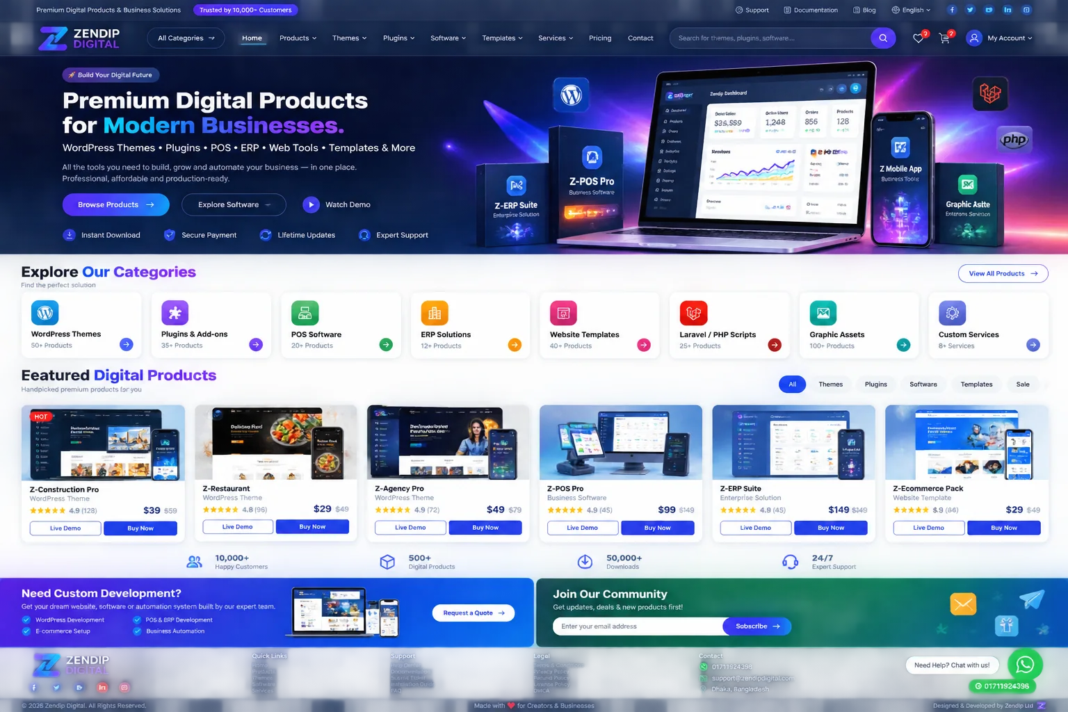 Zendip Digital premium marketplace interface preview